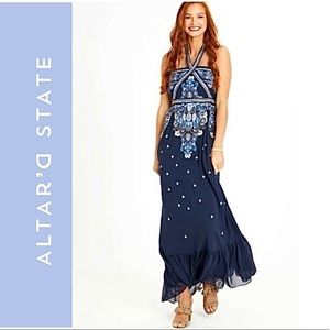 NWT Altar’d State Corabeth Maxi Dress Embroidered S